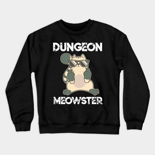 Dungeon Moewster Master Cat RPG DM Funny Gift For Him Her Crewneck Sweatshirt by TellingTales